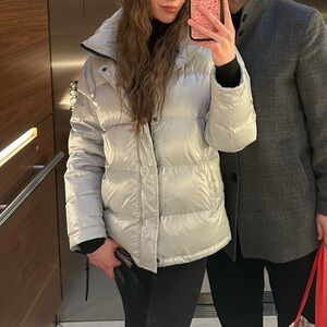 ARITZIA CLASSIC LENGTH SILVER SUPER PUFF